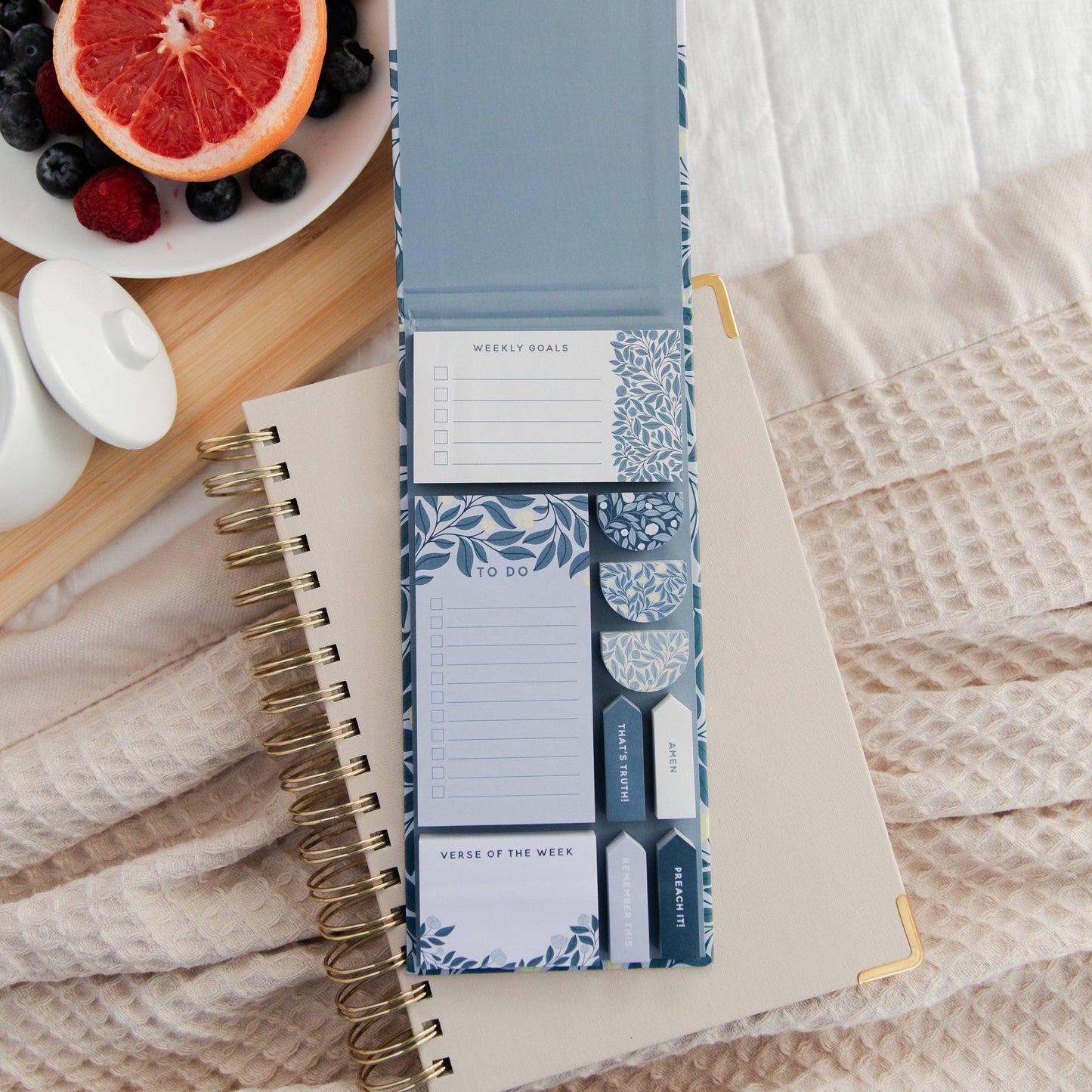 Planner Stickies - French Blue Floral