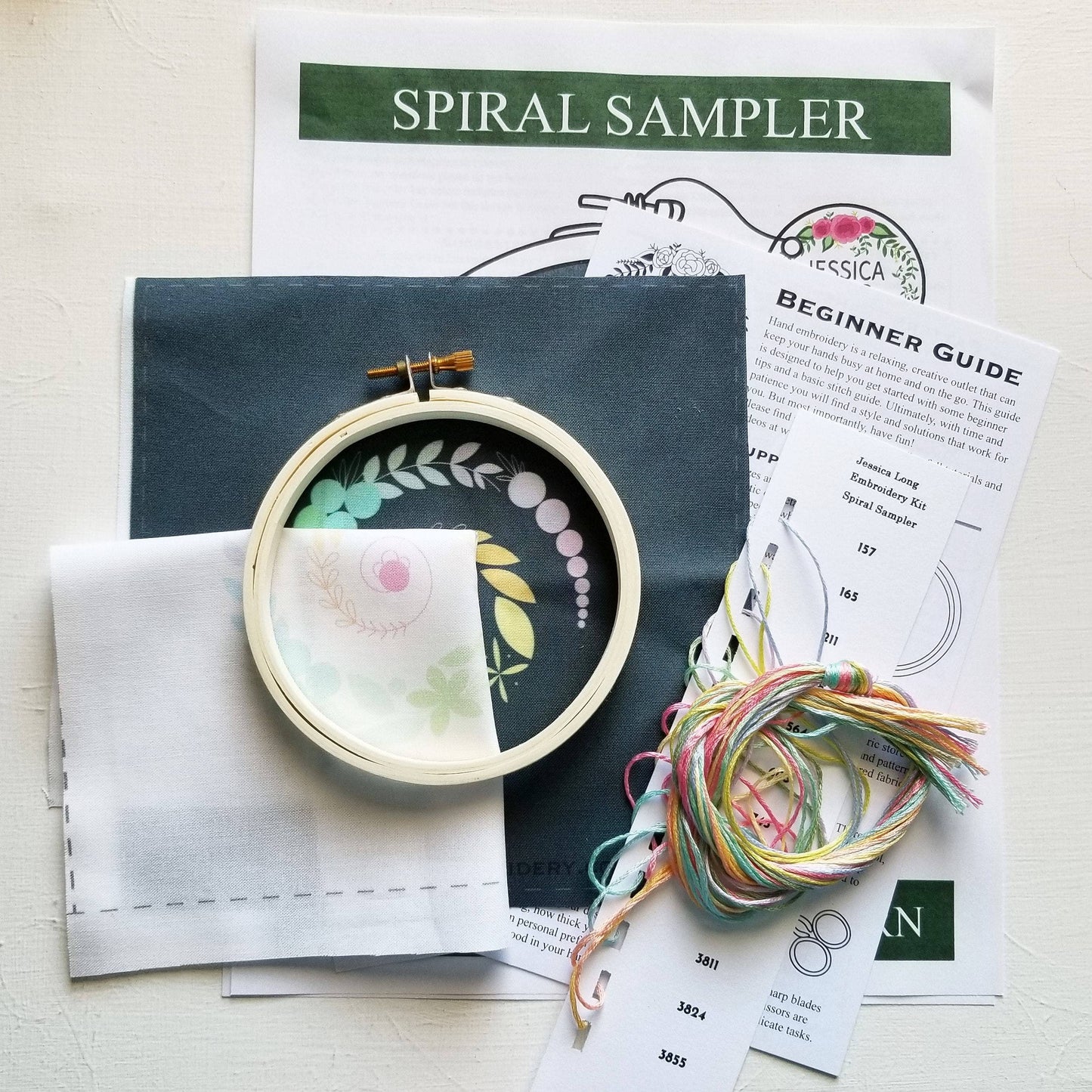 Embroidery Kit - Beginner Spiral Sampler