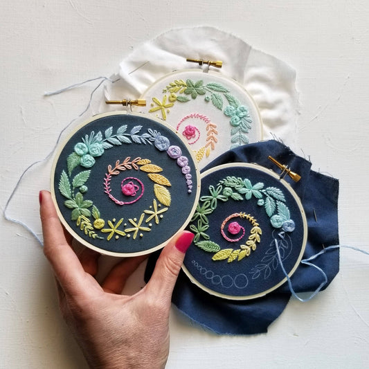 Embroidery Kit - Beginner Spiral Sampler