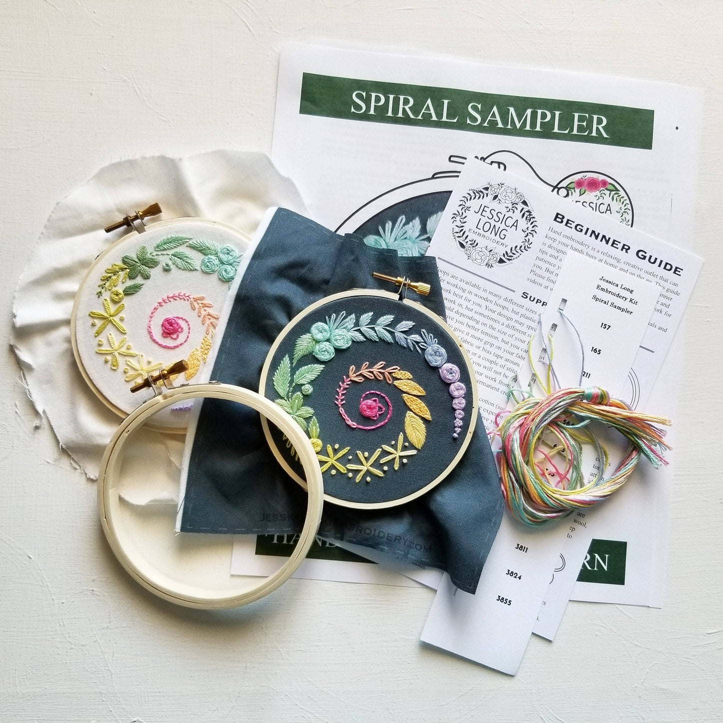 Embroidery Kit - Beginner Spiral Sampler